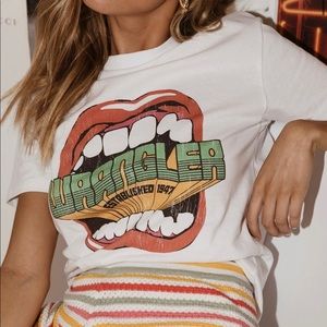 White graphic wrangler tee